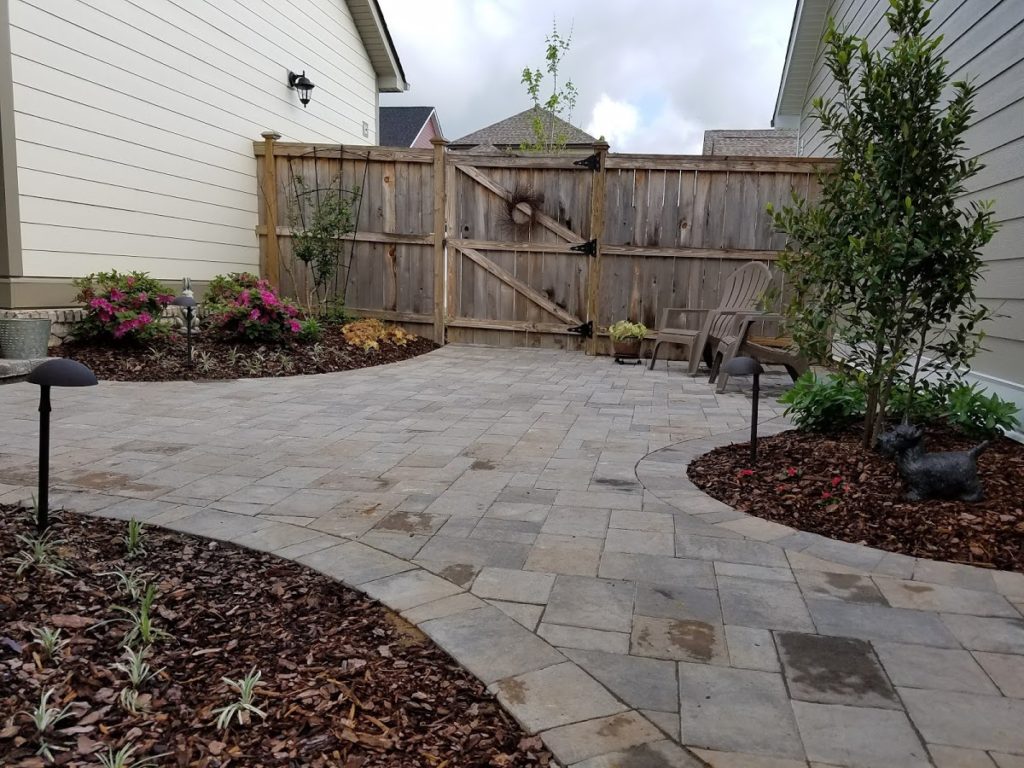 curved paver walkway